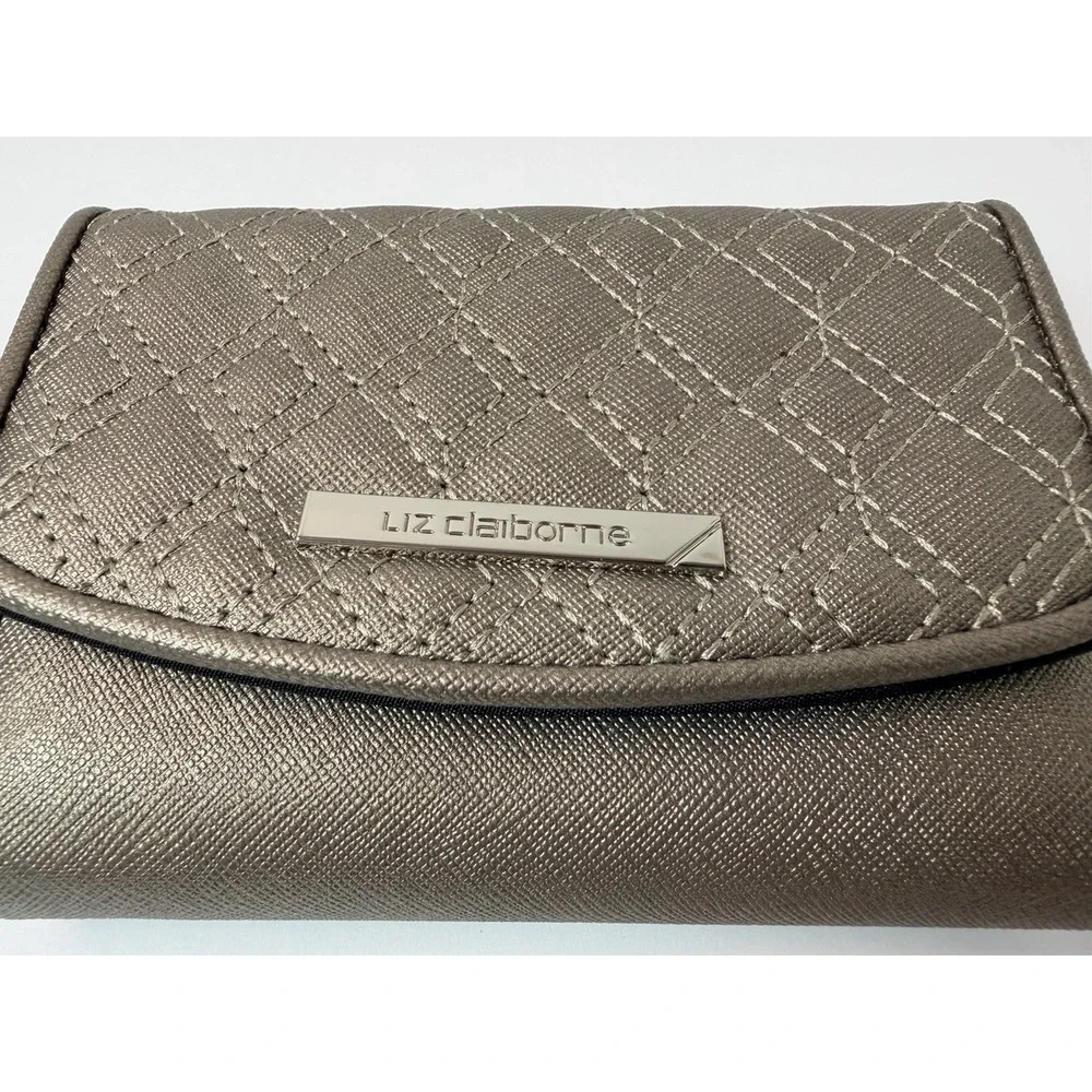 Liz Clairborne Gray Pewter Trifold Wallet New With Tags #2